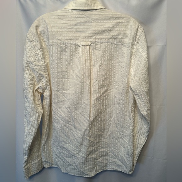 Tommy Bahama Men’s Small White Seersucker Stripe Button Down Beach Travel Casual - Picture 10 of 12